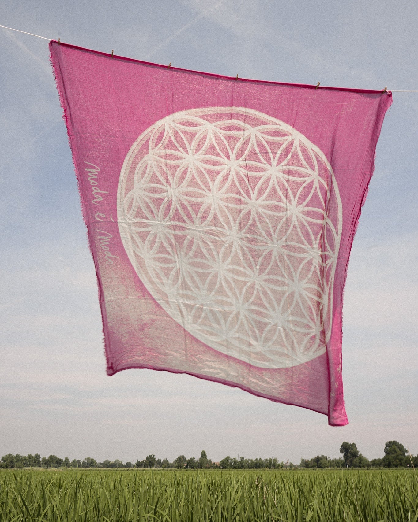 Scialle Fiore della Vita Fuxia