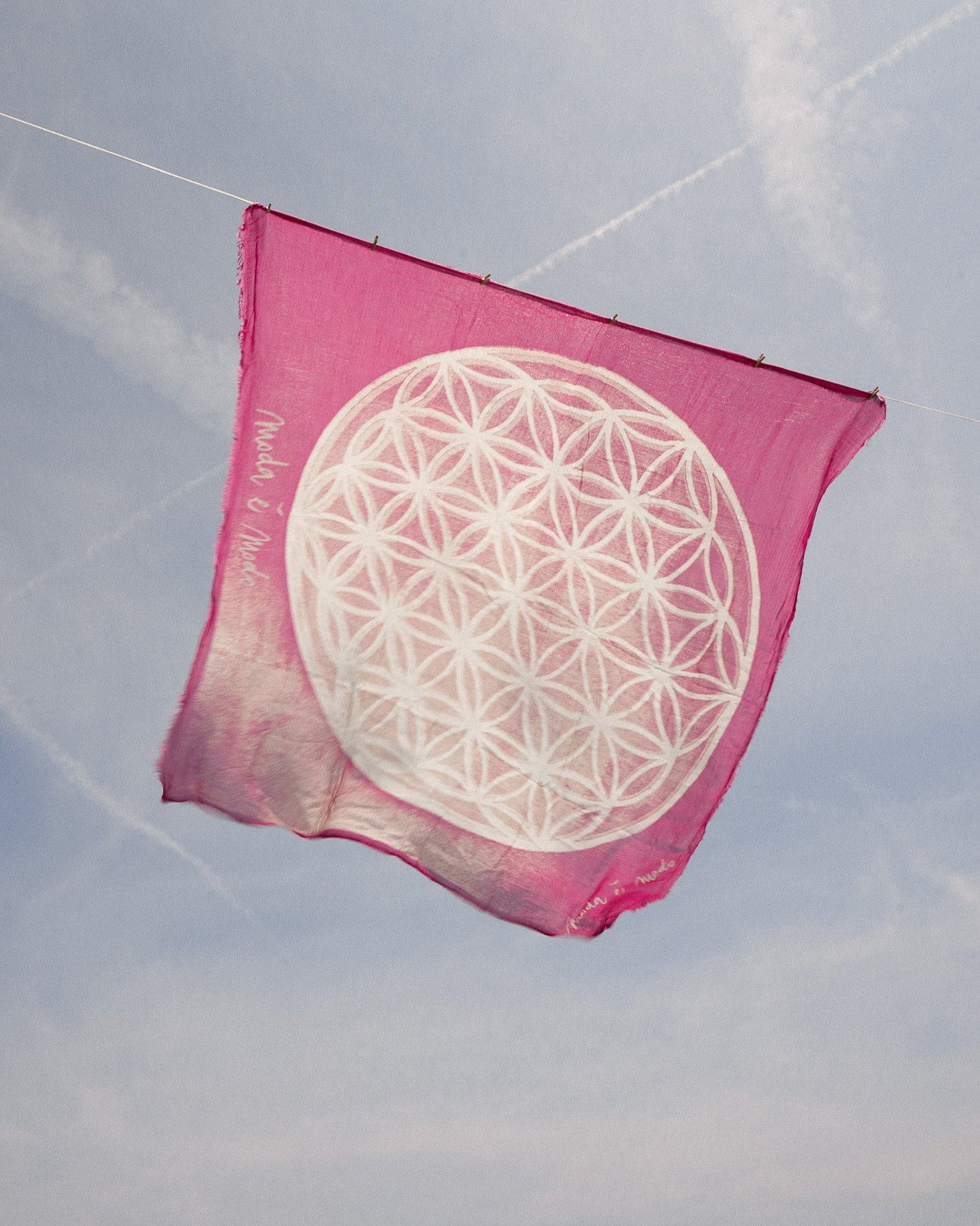 Scialle Fiore della Vita Fuxia