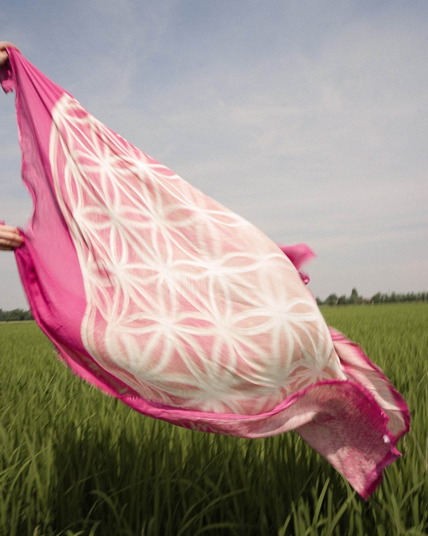 Shawl Fiore della Vita Fuxia
